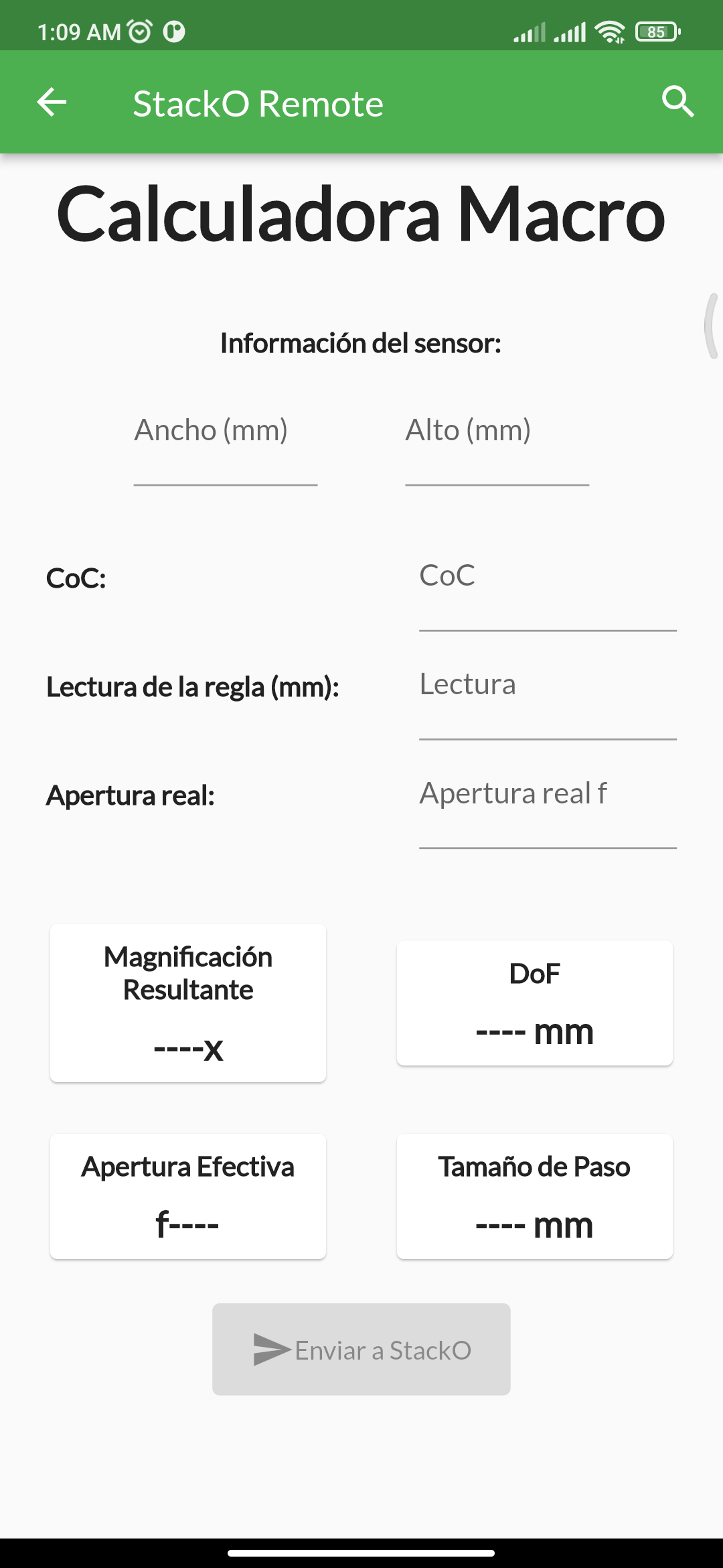 DoF Calculator